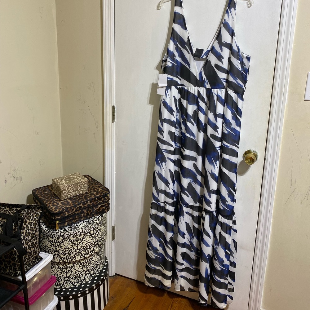 Animal print sleeve less maxi